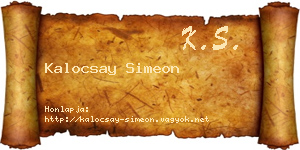 Kalocsay Simeon névjegykártya